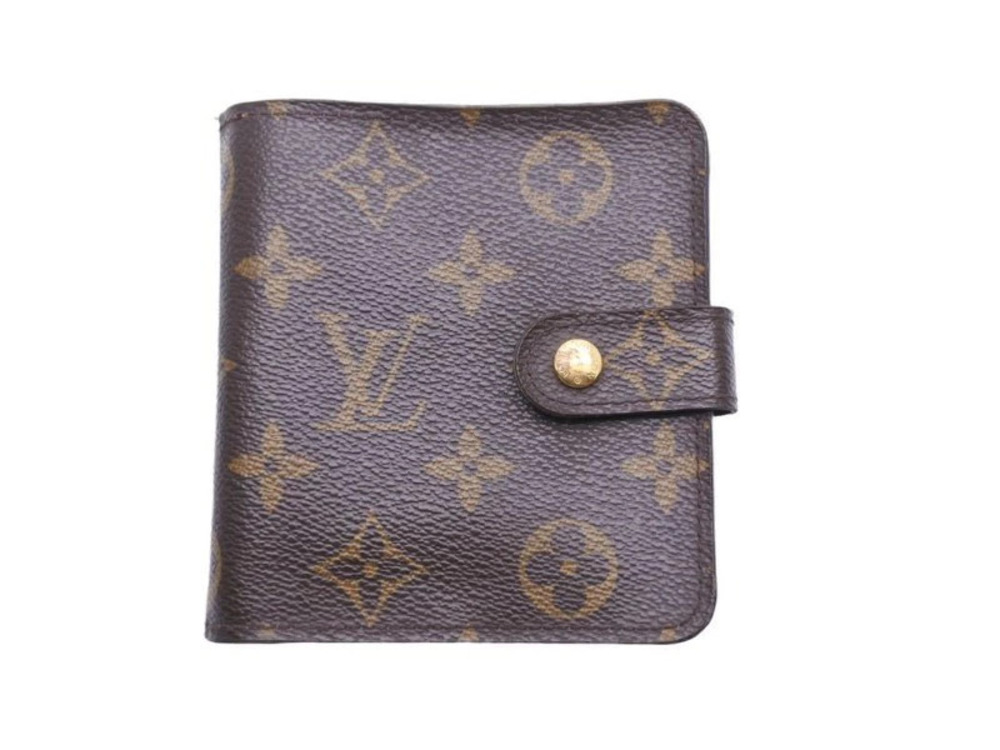 LOUIS VUITTON Compact Zip Wallet Monogram Bi fold Brown